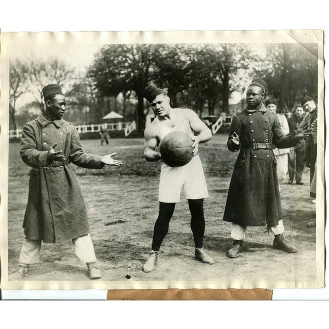 4_21_1928 Tom Heeney  prepares for Tunney Fight Type 1 Original Photo a_201