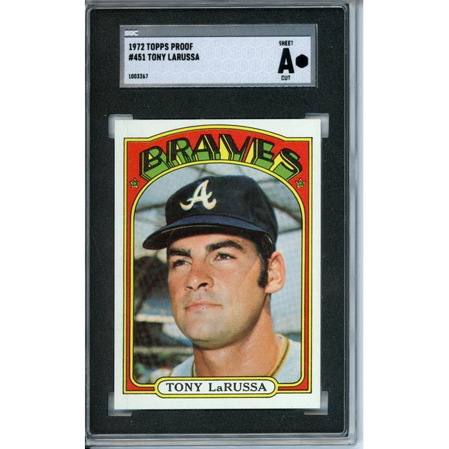 1972 Topps #451 Tony LaRussa 6 card progressive proof. 64a