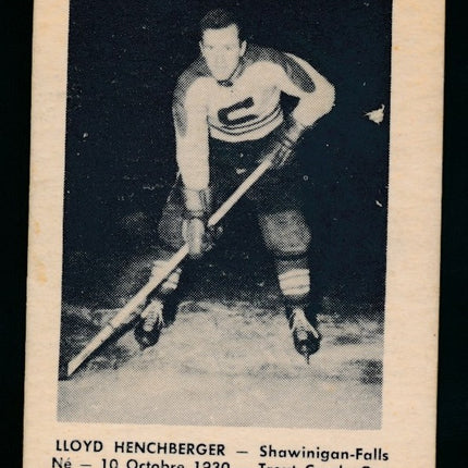 1951-1952 Laval Dairy QSHL Hockey #66 Lloyd henchberger Ex++ c04344