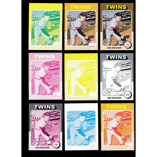 1975 Topps Baseball #102 Joe Decker 9 Card Progressive Proof 75TBB32