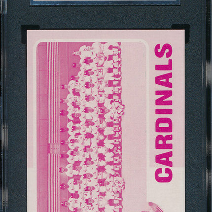 1975 Topps BB 9 Card Progressive Proof #246 Cardinals Schoendienst 75TBB11