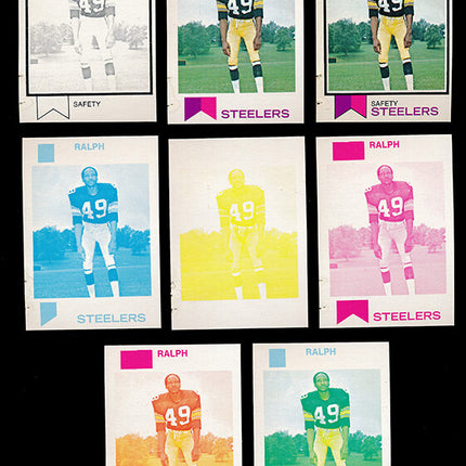 1973 Topps Football #357 Ralph Anderson 8 Card Progressive Proof 73TFB44