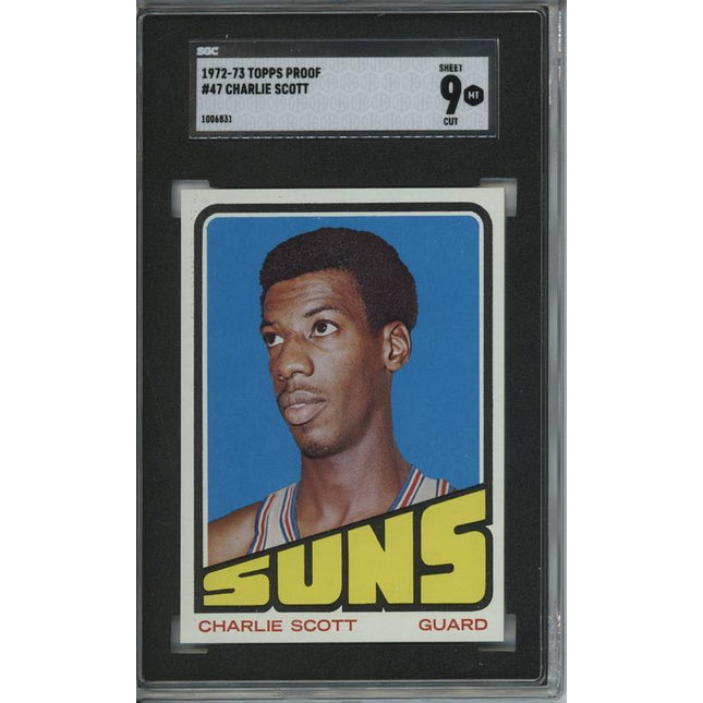 1972 Topps #47 Charlie Scott 9 card progressive proof. 57a