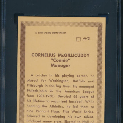1968 Sports Memorabilia Baseball #2 Connie Mack  SGC 7 NM p03038