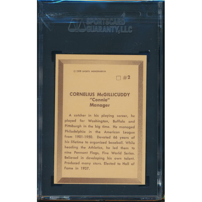 1968 Sports Memorabilia Baseball #2 Connie Mack  SGC 7 NM p03038