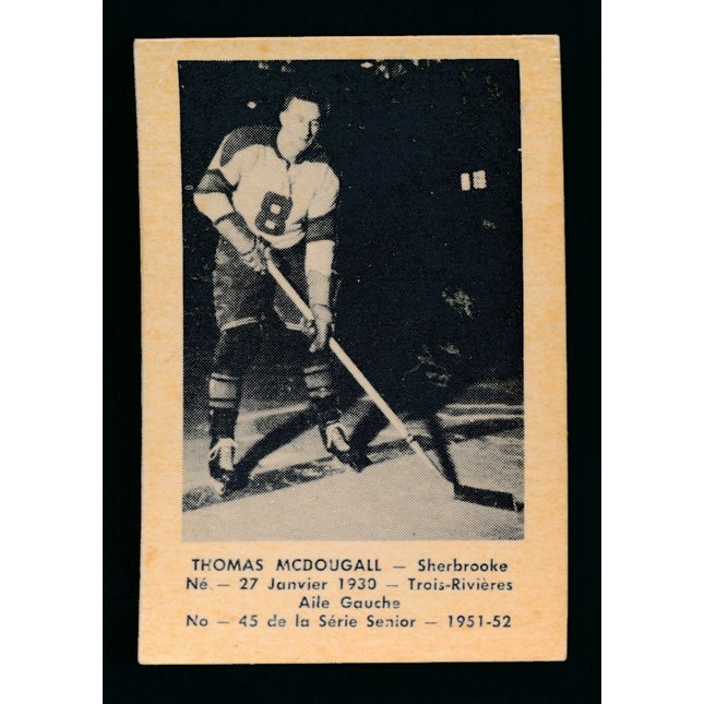 1951-1952 Laval Dairy QSHL Hockey #45 Thomas McDougall Exmt c04300