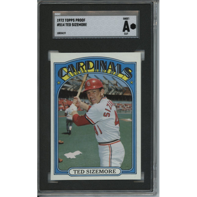 1972 Topps #514 Ted Sizemore 7 card progressive proof set 2A