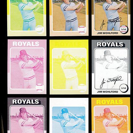 1975 Topps Baseball #144 Jim Wholford 9 Card Progressive Proof 75TBB34