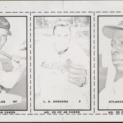 1967 Bazooka Panel #28-30 Acetate Proof Set of 4. Belefary, Regan, H. Aaron
