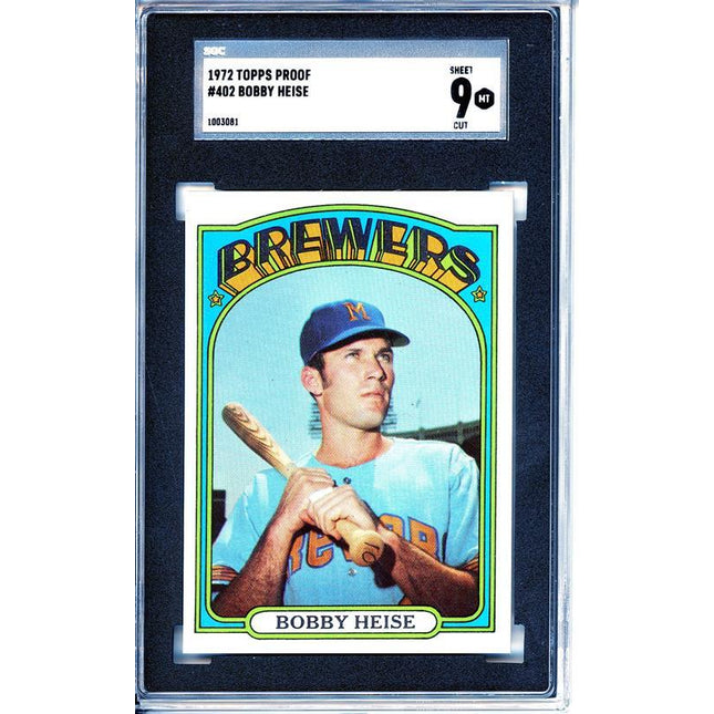 1972 Topps #402 Bobby Heise 7 card progressive proof. 48a