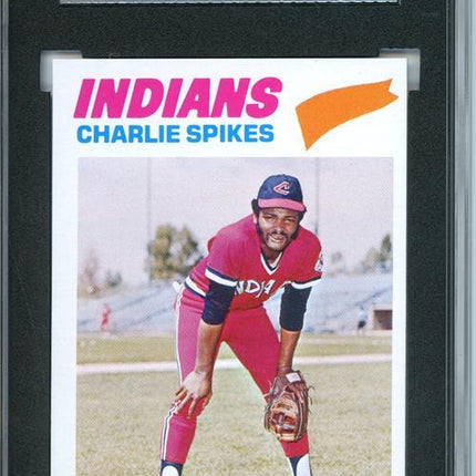 1977 Topps #168 Charlie Spikes 9 card progressive proof. 37a