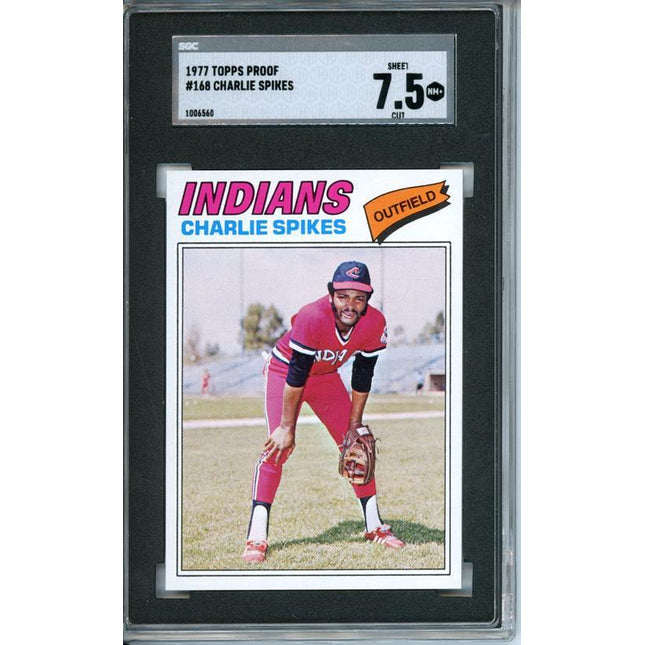 1977 Topps #168 Charlie Spikes 9 card progressive proof. 37a