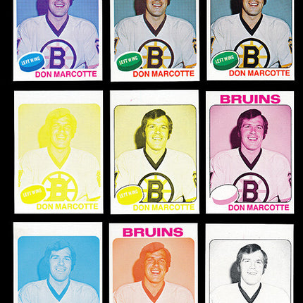 1975 Topps Hockey #269 Don Marcotte 11 Card Progressive Proof 75THOC35