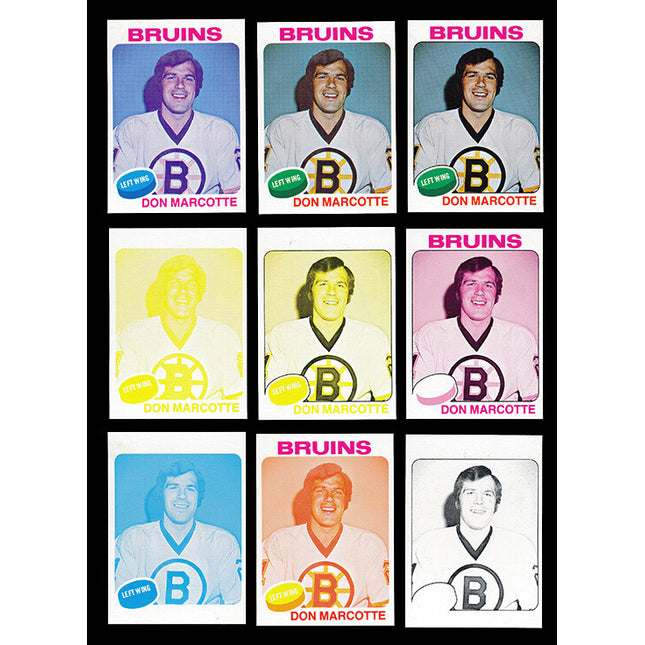 1975 Topps Hockey #269 Don Marcotte 11 Card Progressive Proof 75THOC35