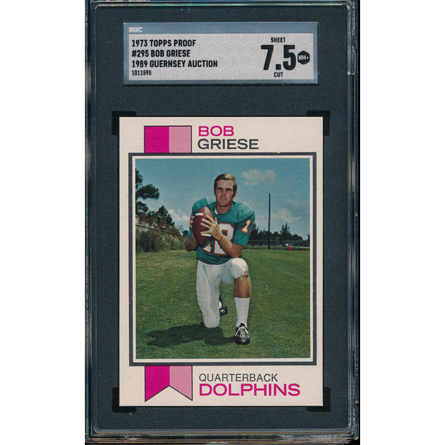 1973 Topps FB 8 Card Progressive Proof #295 Bob Griese 73TFB03