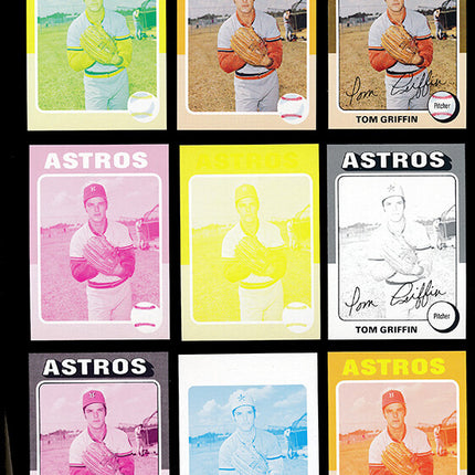 1975 Topps Baseball #188 Tom Griffen 9 Card Progressive Proof 75TBB33