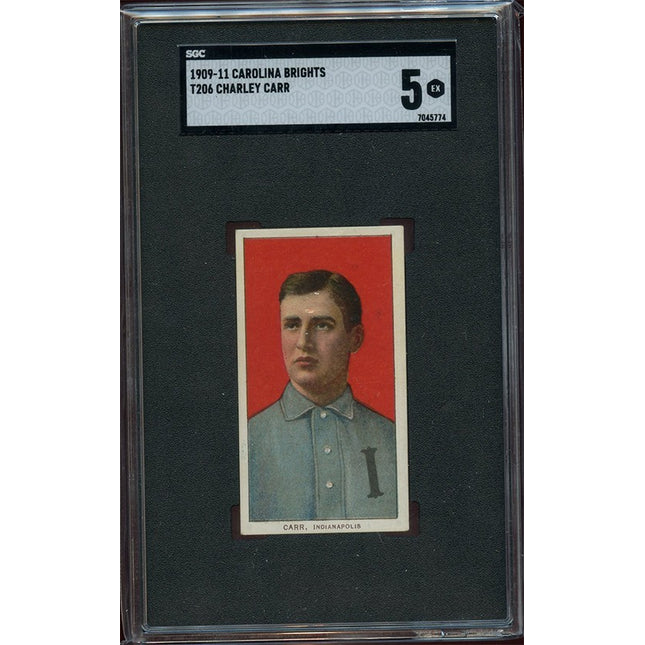 1911 Sweet Caporal T206 Charley Carr Carolina Brights Back SGC 5 Highest Graded