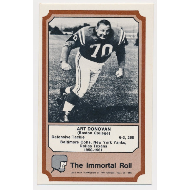 1975 Fleer Football Immortals Art Donovan NM++ c03840