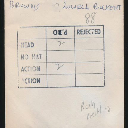 1960's Rich Kreitling Topps Original Transparencies(2) Browns w/envelope tp00048