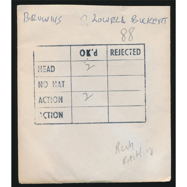 1960's Rich Kreitling Topps Original Transparencies(2) Browns w/envelope tp00048