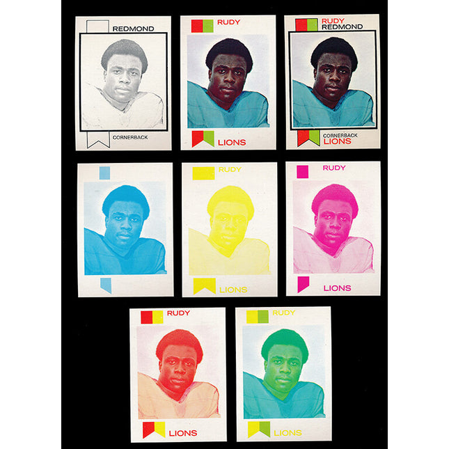 1973 Topps Football #331 Rudy Redmond 8 Card Progressive Proof 73TFB41