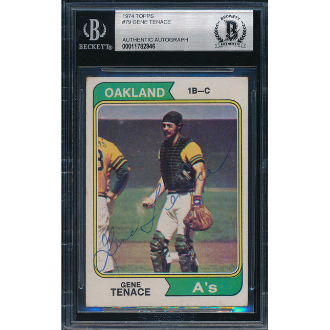 1974 Topps Baseball #79 Gene Tennace Autographed Beckett Authentic p03196