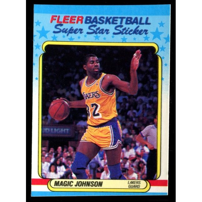 1989 Fleer Basketball Stickers #6 Magic Johnson NMMT c03096