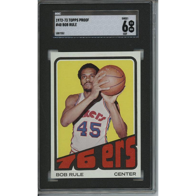 1972 Topps #40 Bob Rule 9 card progressive proof. 55a