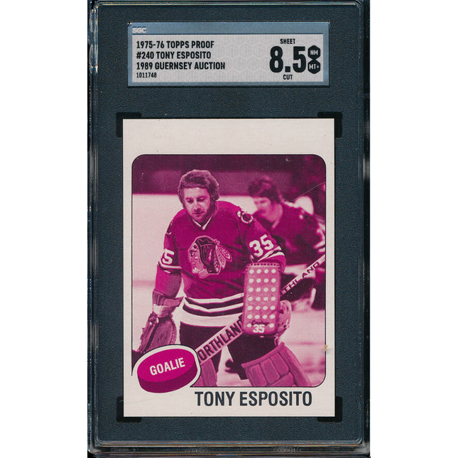 1975/76 Topps Hockey #240 Tony Esposito 11 Card Progressive Proof 75THC11