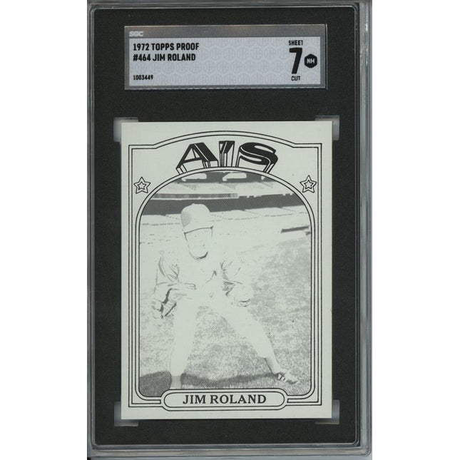 1972 Topps #464 Jim Roland 7 card progressive proof. 11a