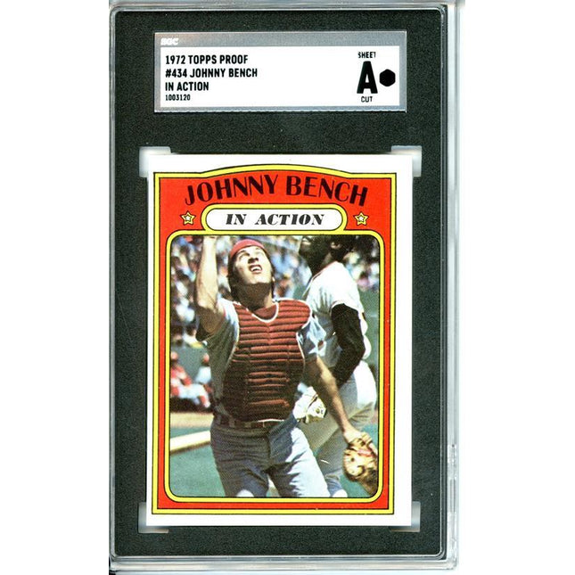 1972 Topps #434 Johnny (Action) Bench 7 card progressive proof. 38a