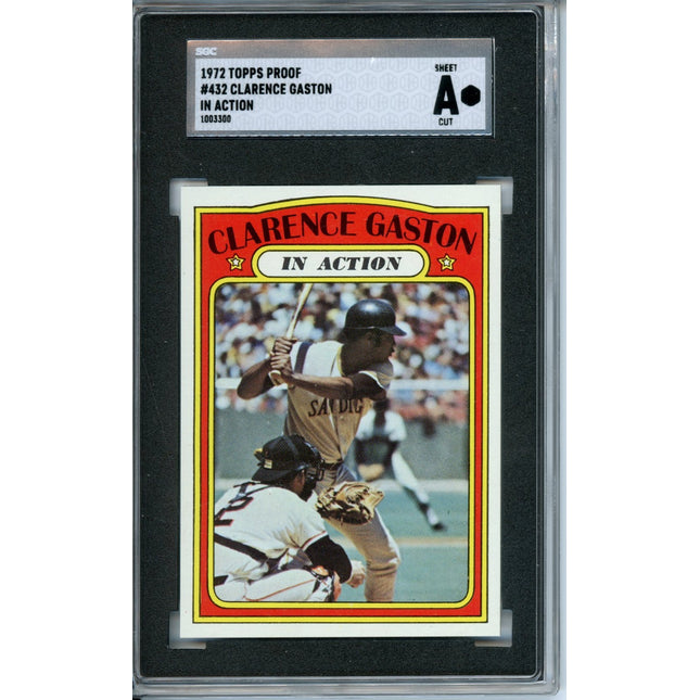 1972 Topps #432 Clarence (Action) Gaston 7 card progressive proof. 5a