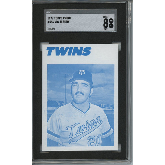 1977 Topps #536 Vic Albury Blue proof a66-Blue