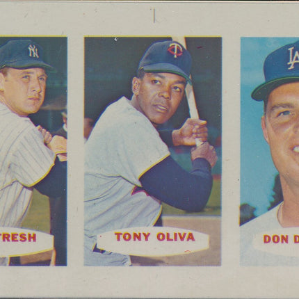 1967 Bazooka Panel #40-42 Acetate Proof Set of 4. Tresh, Oliva, Drysdale