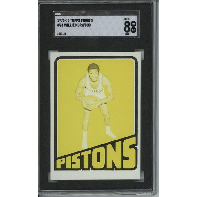 1972 Topps #94 Willie Norwood 9 card progressive proof. Team Color Variation 4a