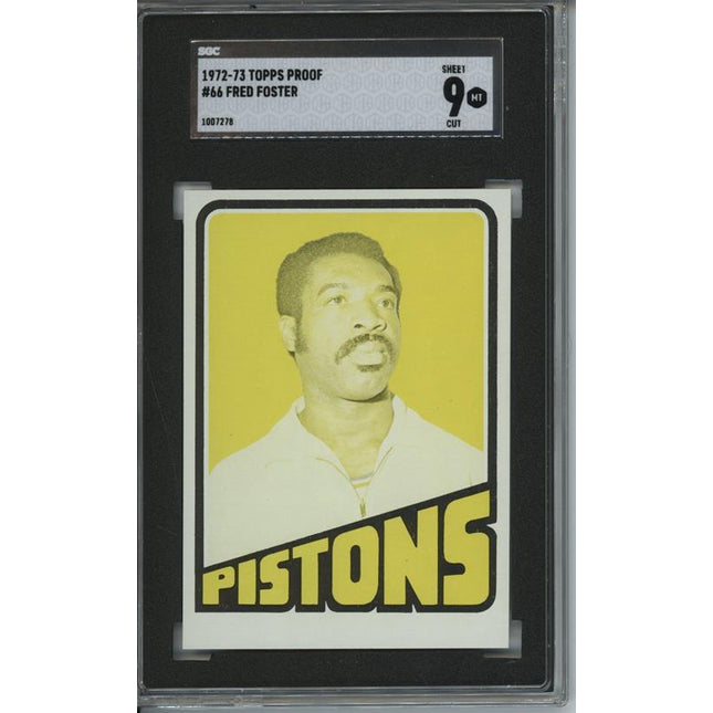 1972 Topps #66 Fred Foster 9 card progressive proof. Yellow Team Variation 28a