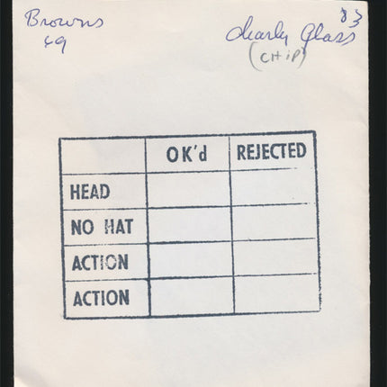 1969 Chip Glass Topps Original Transparencies (2) Browns w/envelope tp00029