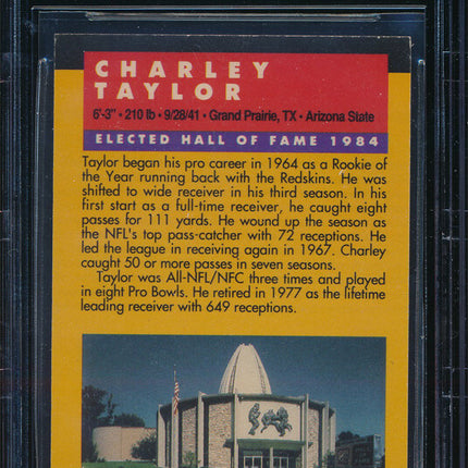 1991 Enor Football #135 Charley Taylor Autographed Beckett Authentic p03232
