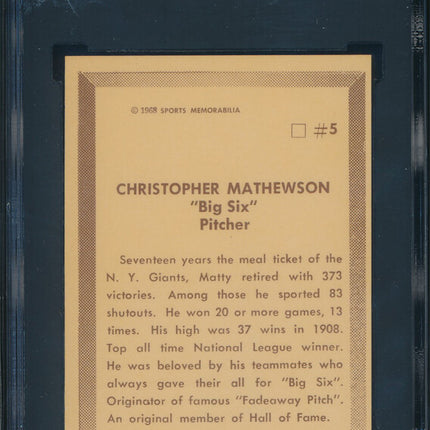 1968 Sports Memorabilia Baseball #5 Christy Mathewson  SGC 7 NM p03040