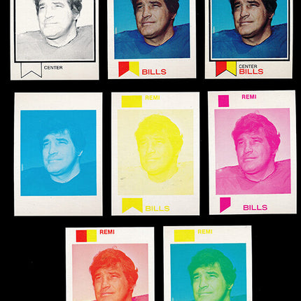 1973 Topps Football #313 Remi Prudhomme 8 Card Progressive Proof 73TFB19