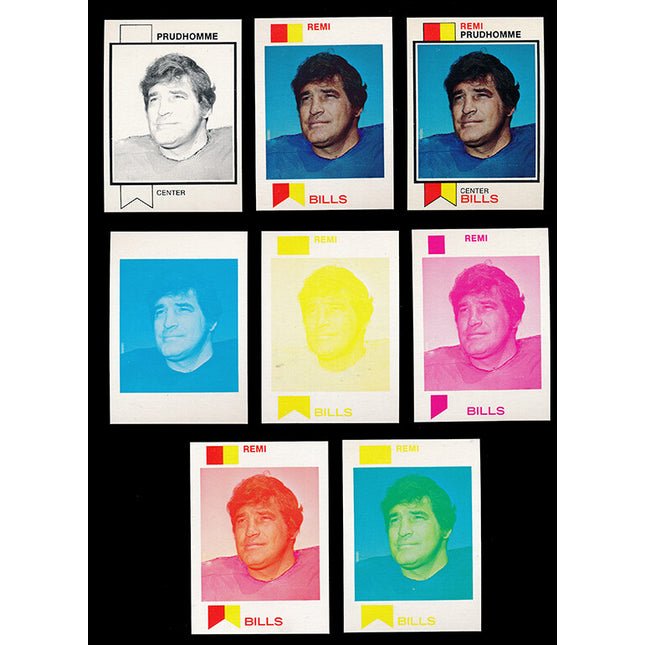 1973 Topps Football #313 Remi Prudhomme 8 Card Progressive Proof 73TFB19