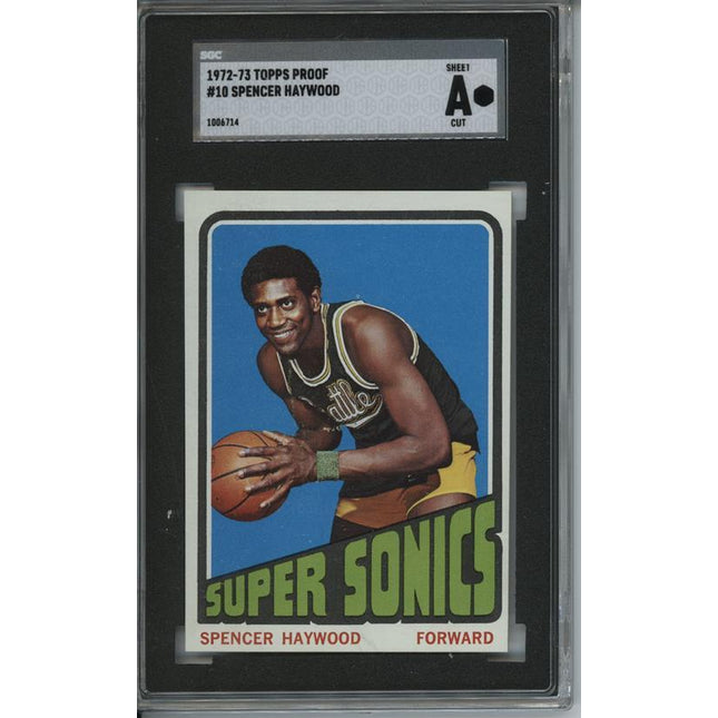1972 Topps #10 Spencer Haywood 9 card progressive proof. 12a