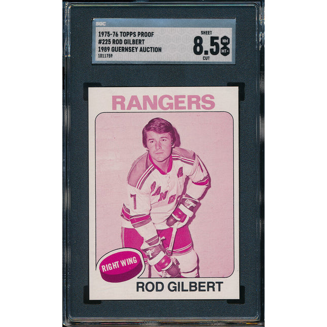 1975/76 Topps Hockey #225 Rod Gilbert 11 Card Progressive Proof 75THC09
