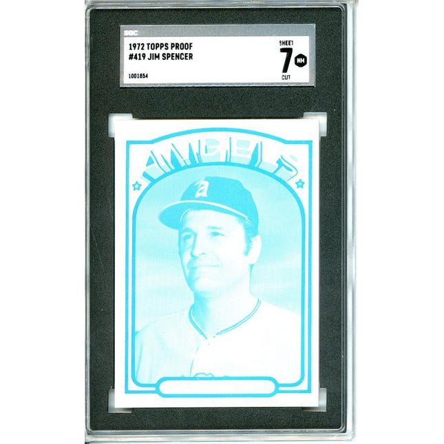 1972 Topps #419 Jim Spencer 7 card progressive proof. 33a
