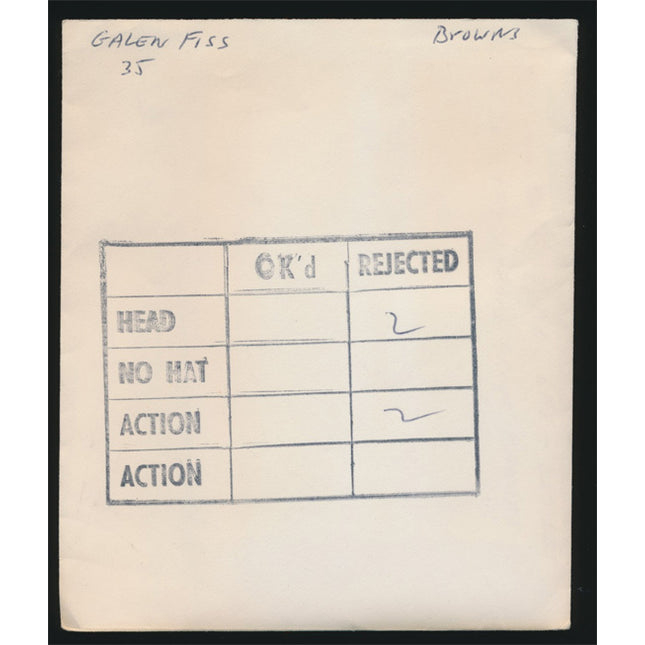 1959 Galen Fiss Topps Original Transparencies (3) Browns w/envelope tp00035