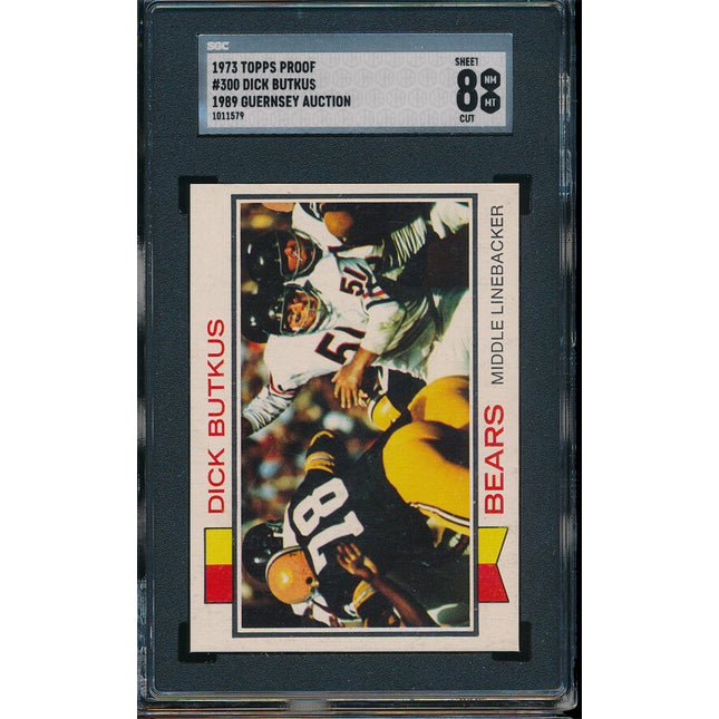 1973 Topps FB 8 Card Progressive Proof #300 Dick Butkus 73TFB08