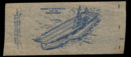 1940's Vintage Paper Iron On U.S. Aircraft Carrier "Essex" Unused (EX) c060778