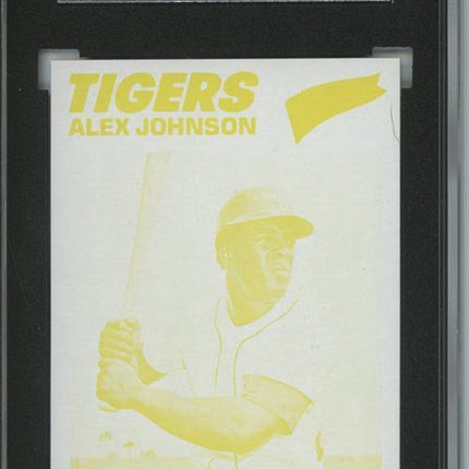 1977 Topps #637 Alex Johnson 9 card progressive proof. 50a