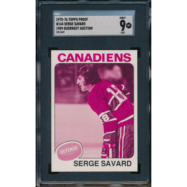 1975/76 Topps Hockey #144 Serge Savard 11 Card Progressive Proof 75THC05