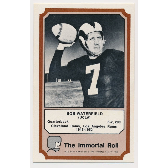 1975 Fleer Football Immortals Bob Waterfield NM wax back c03837